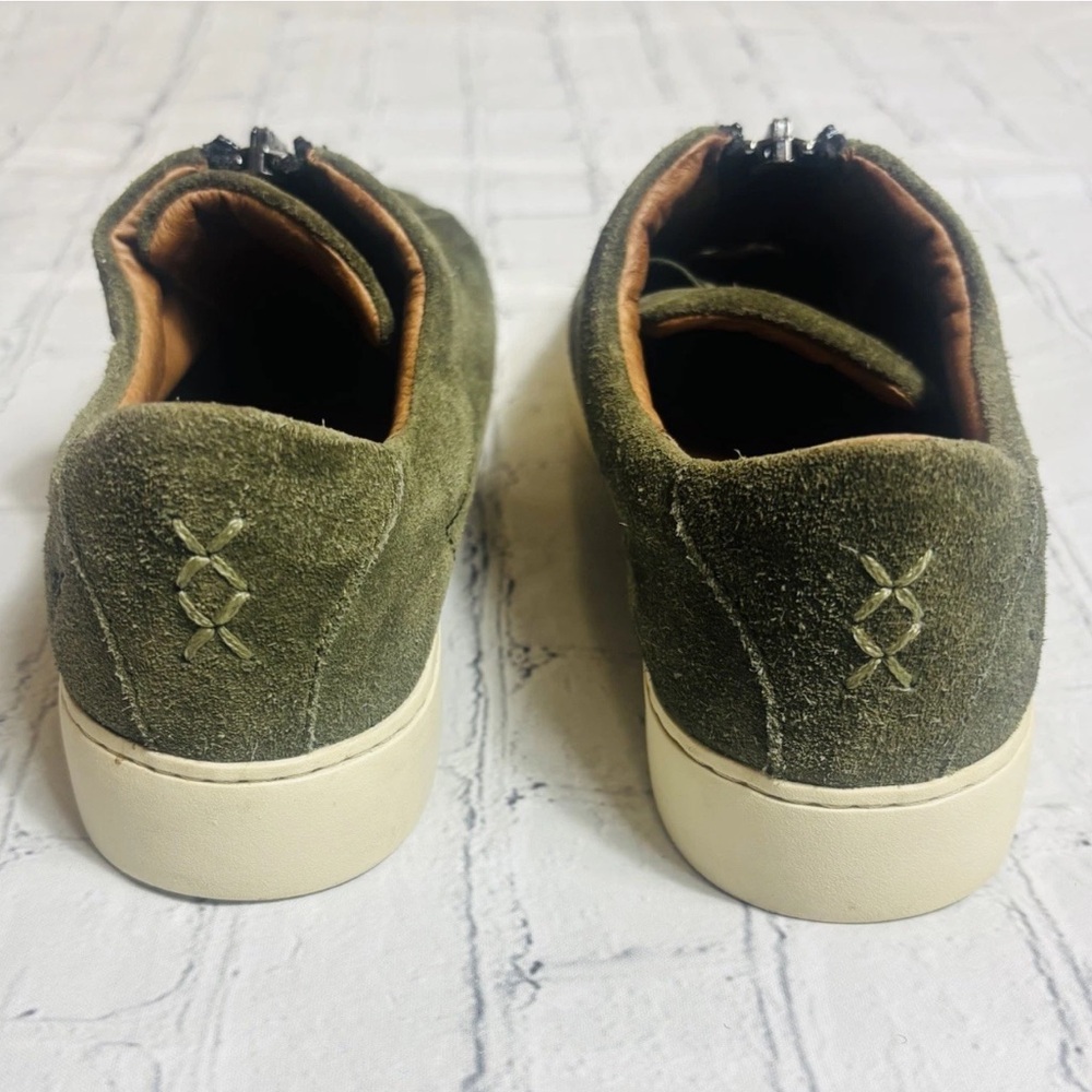 Frye Lena Shoes Womens Size 8.5 M Green Suede Zipper Comfort Casual Sneakers - Picture 6 of 12